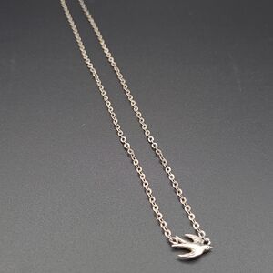 Sterling 925 Silver Swallow Bird Necklace Made in Italy Delicate Animal Pendant